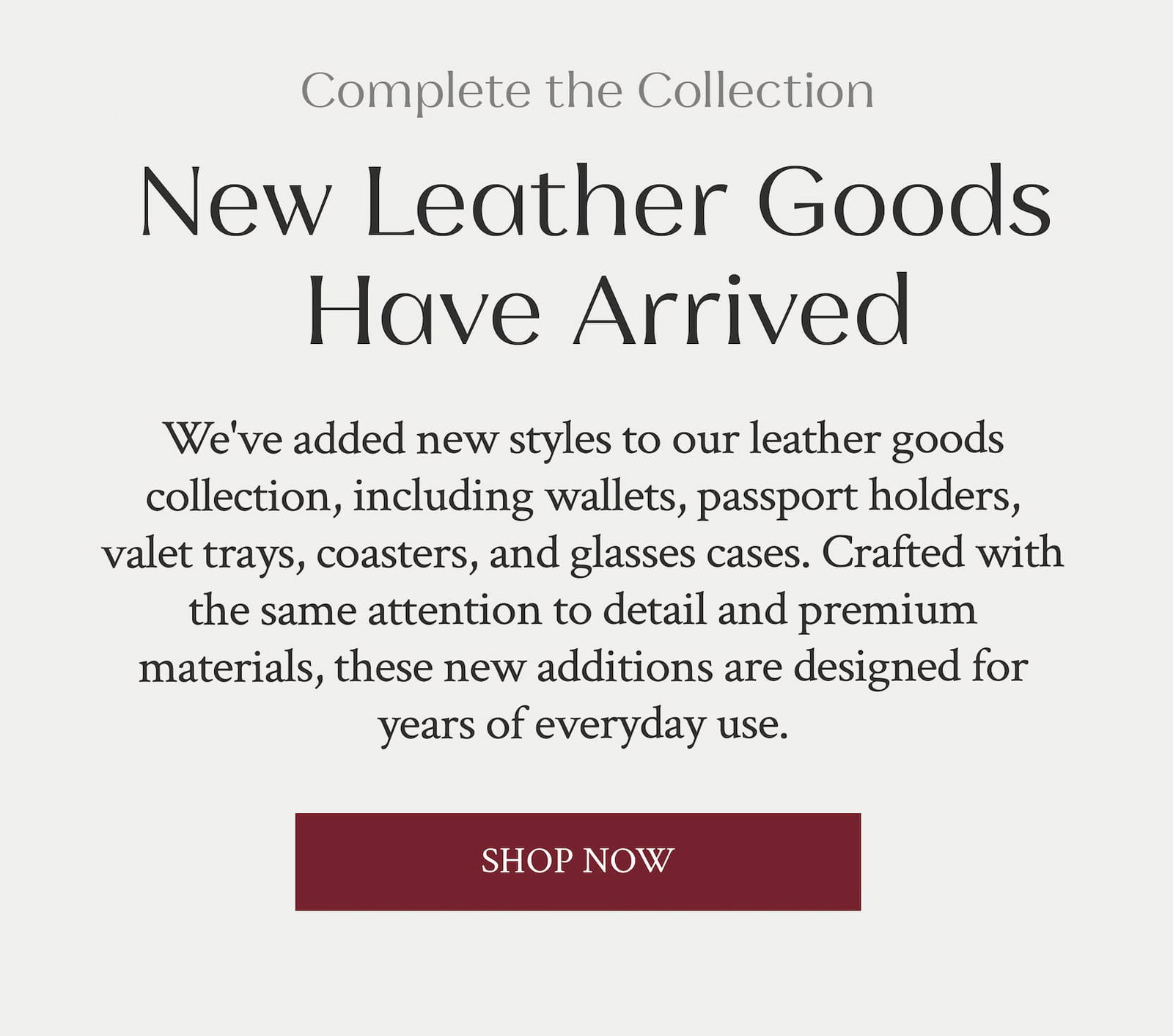 Shop Leather Goods