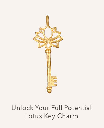 Unlock Your Full Potential Lotus Key Charm