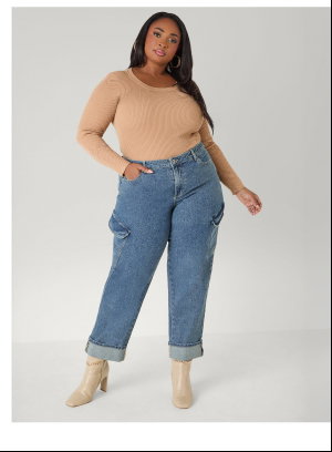Cuffed Barrel Jeans