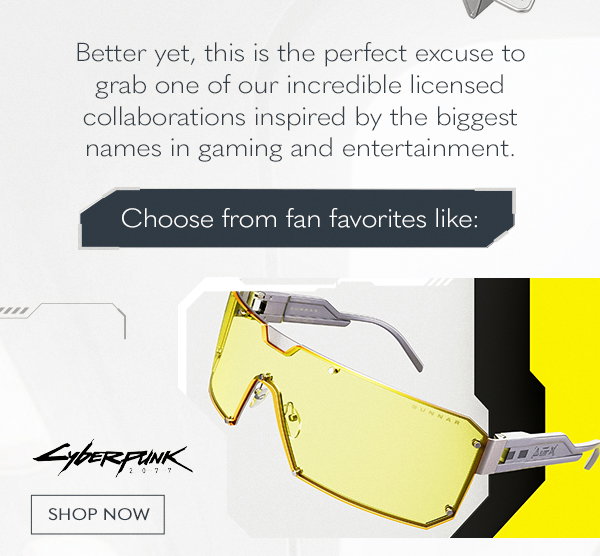 Better yet, this is the perfect excuse to grab one of our incredible licensed collaborations inspired by the biggest names in gaming and entertainment. Choose from fan favorites like: Cyberpunk 2077. Shop Now.