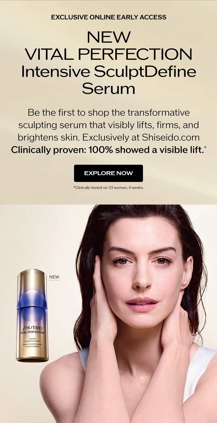 Be the first to shop the transformative sculpting serum that visibly lifts, firms, and brightens skin. Exclusively at Shiseido.com