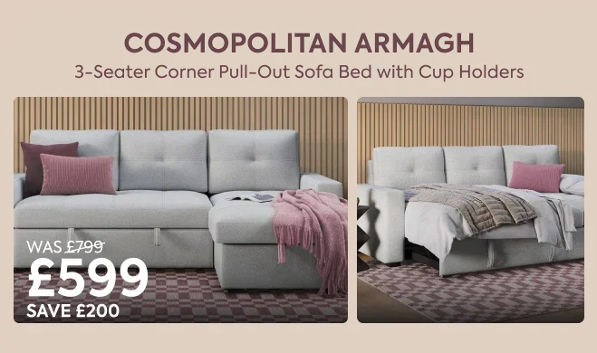 Cosmopolitan Armagh 3-Seater Corner Sofa Bed