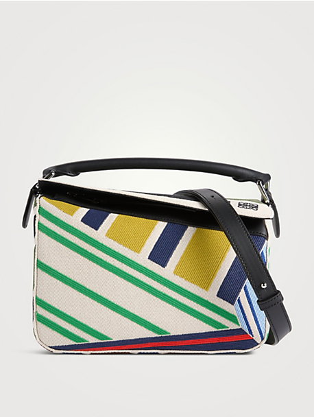 Small Puzzle Embroidered Canvas Bag