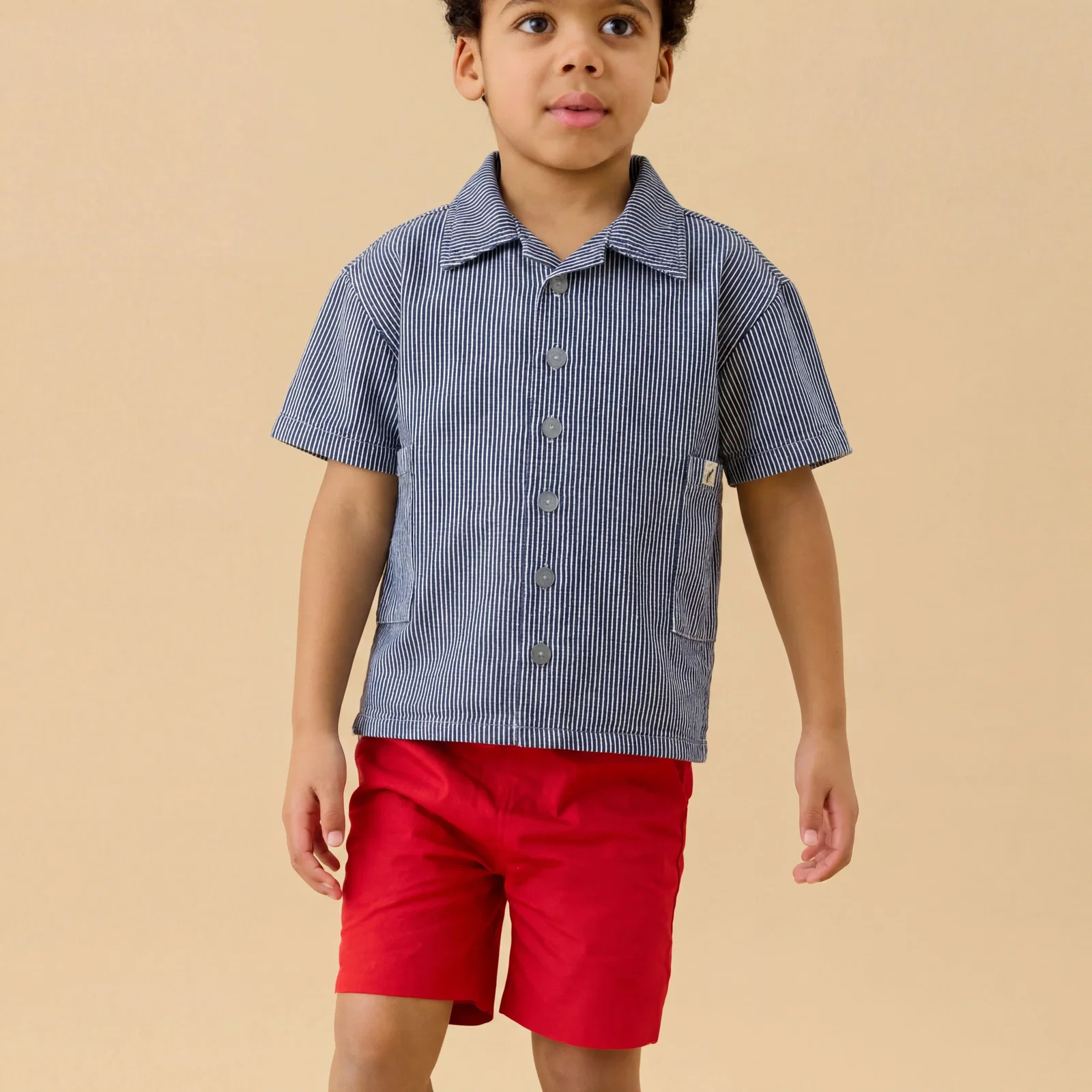 Image of KIDLY by MORI Denim Striped Shirt