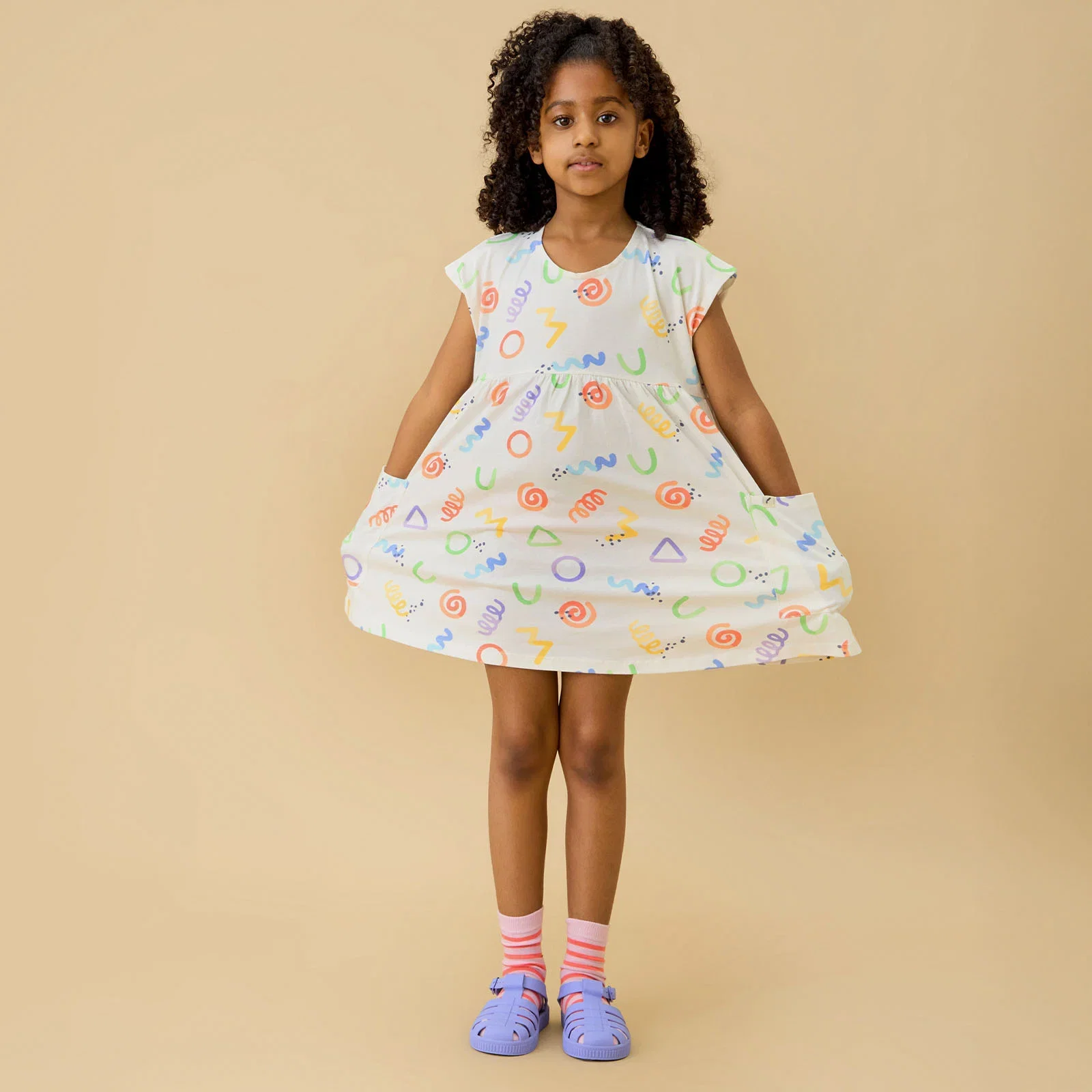 Image of KIDLY by MORI Print Cotton Dress