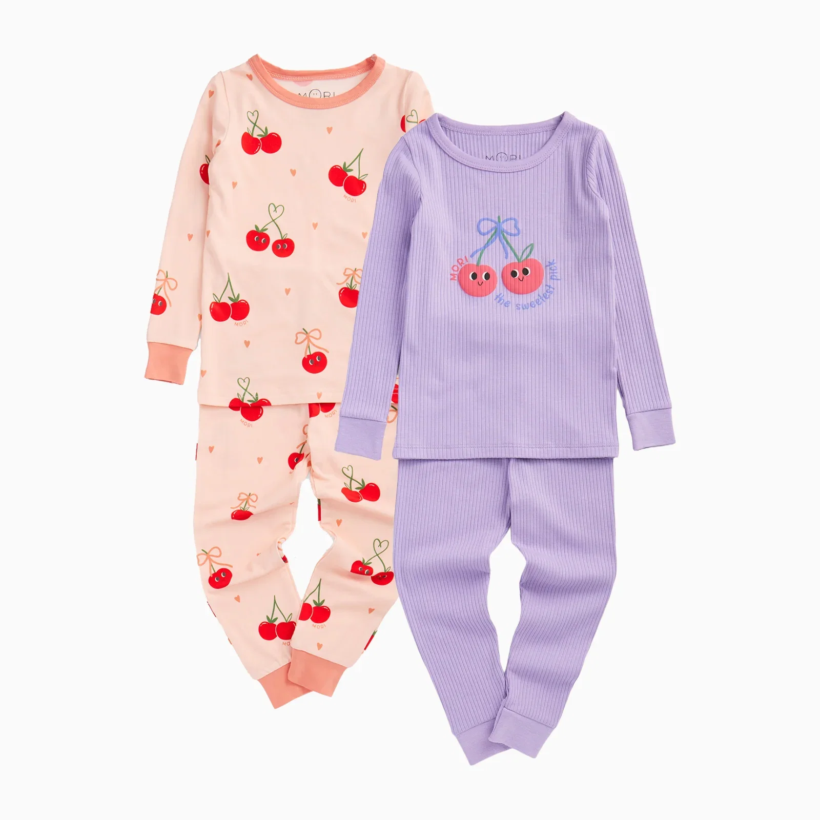 Image of Berry Cherry & Ribbed Pyjamas 2 Pack