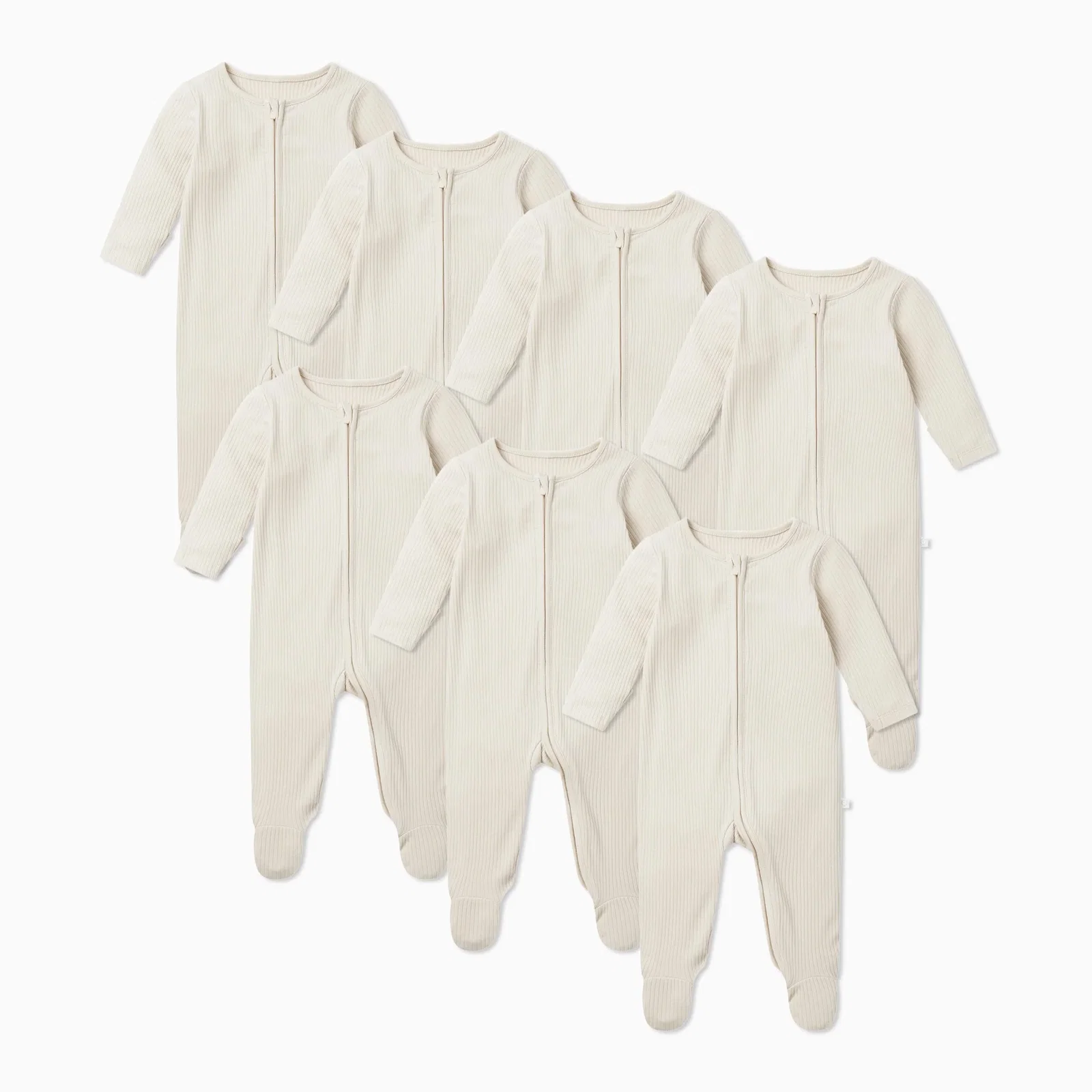 Image of Ribbed Clever Zip Sleepsuit 7 pack