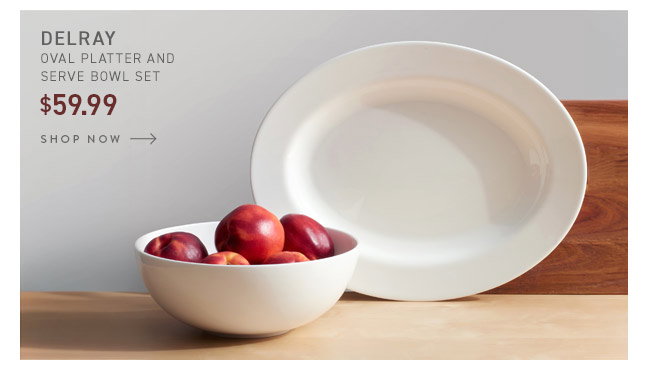 Delray Oval Platter and Serve Bowl Set: $59.99