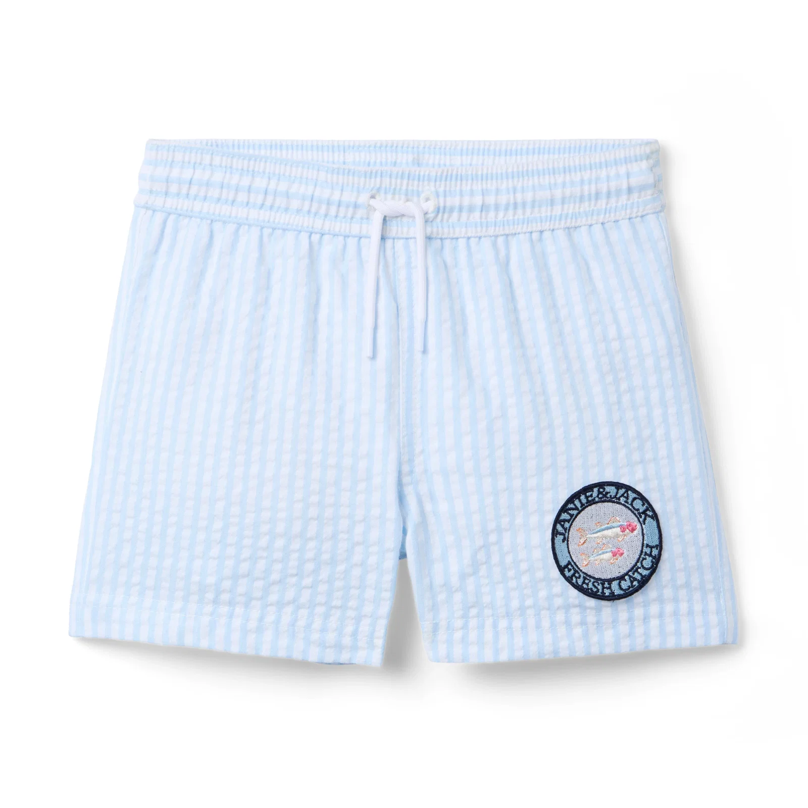 Seersucker Striped Swim Trunk