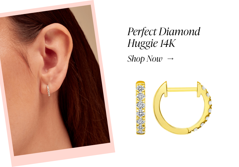 Perfect Diamond Huggie 14k