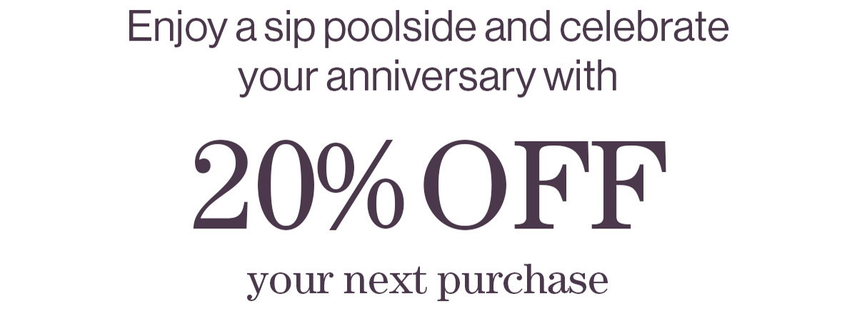 20% OFF your next purchase