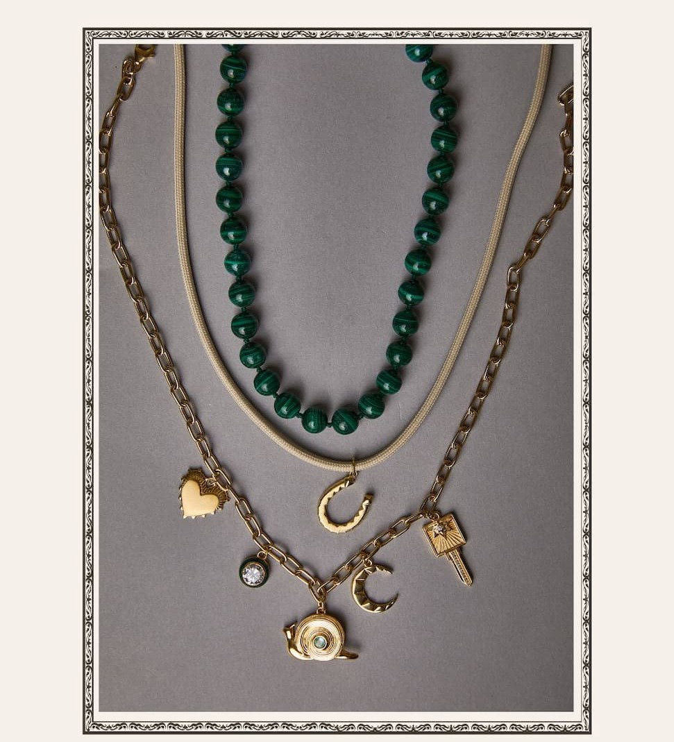 Gemstone Necklace, Cord Necklace, and Custom Charm Necklace