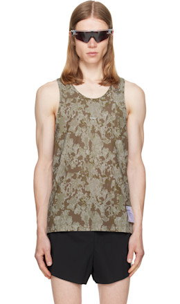 Khaki Space‑O Singlet Tank Top - Satisfy