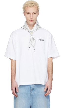 White 'Maison Kitsuné' Handwriting Oversize T-shirt - Maison Kitsuné