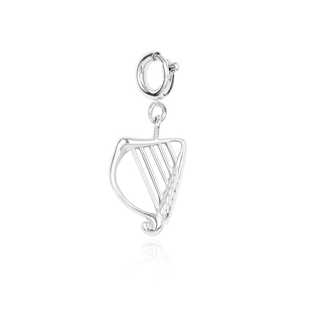 Over & Over Silver Stainless Steel Harp Charm