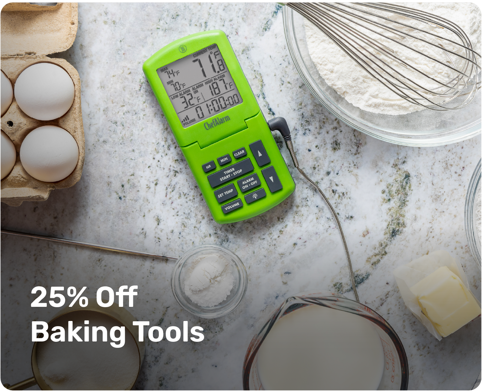 25% Off Baking Tools (ChefAlarm and Ingredients)