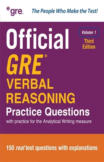 Official GRE Verbal Reasoning Practice Questions, Third Edition, Volume 1, by Educational Testing Service