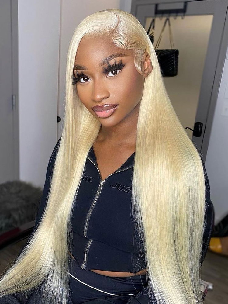 Pure 613 Blonde Straight Transparent Lace Wigs With Super Natural Baby Hair