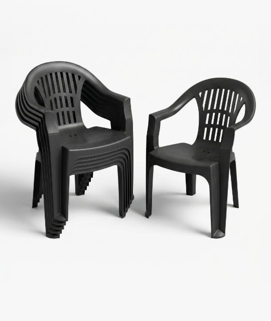 Milas Garden Dining Chairs - Anthracite - Pack of 6