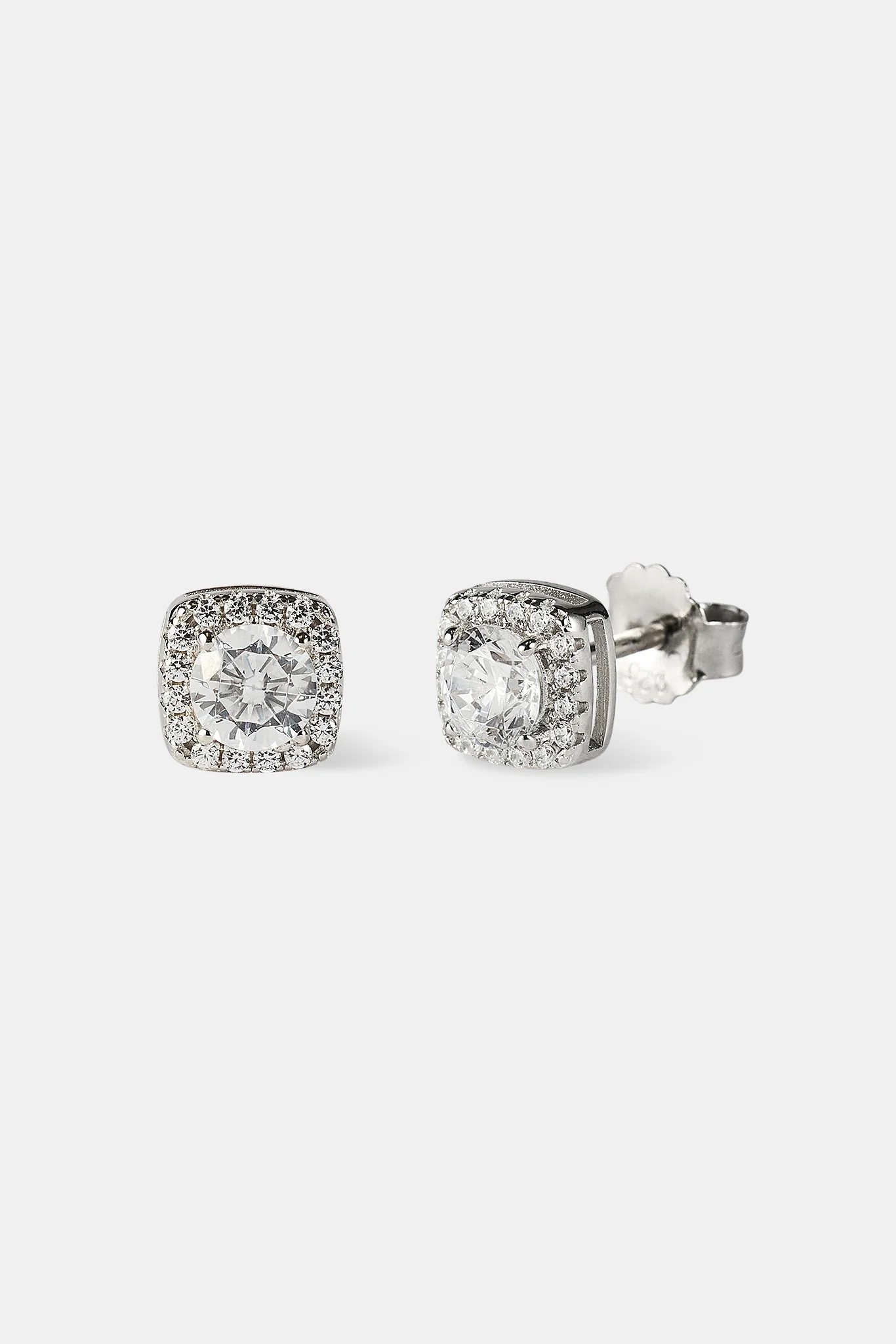 Image of Iced Cluster Stud Earrings - 7mm - White