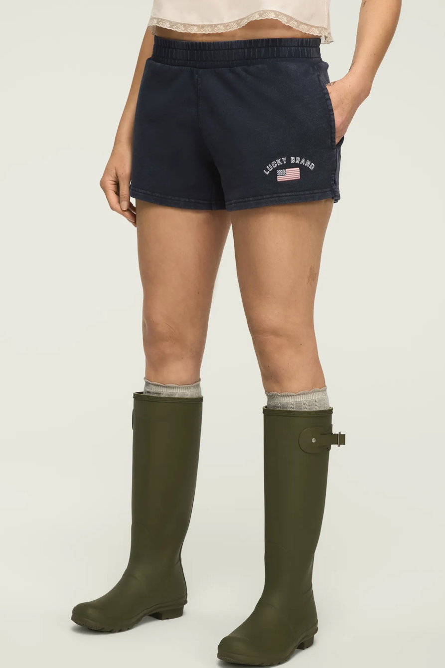 Image of Lucky Brand Fleece Lucky Lounge Short - Women's Shorts Denim Jean Short in Red