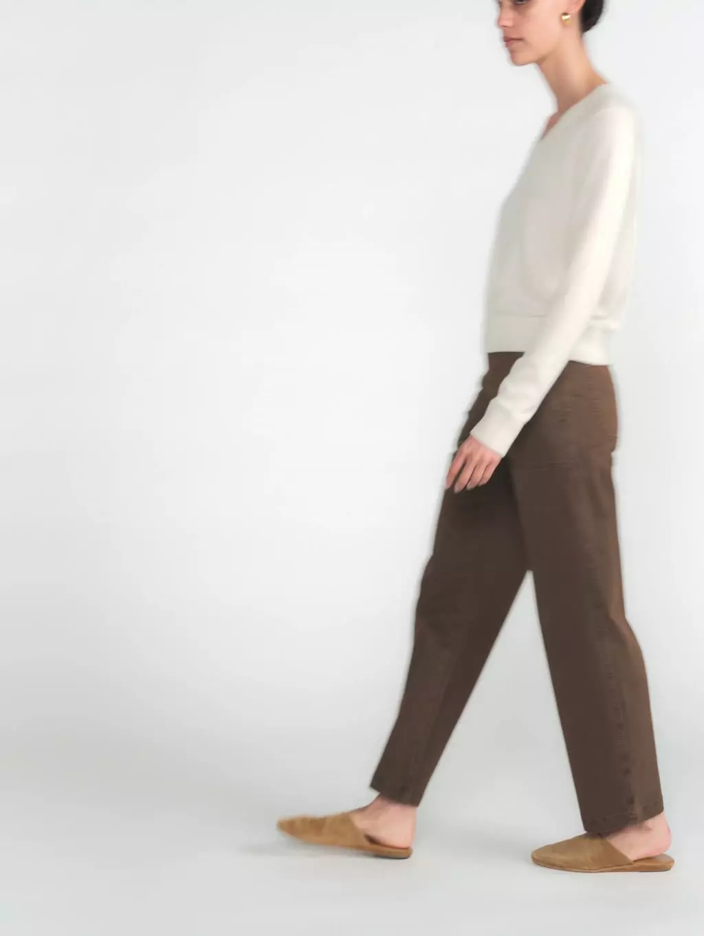b'The model is wearing The Ranger Pant in Deep Olive'