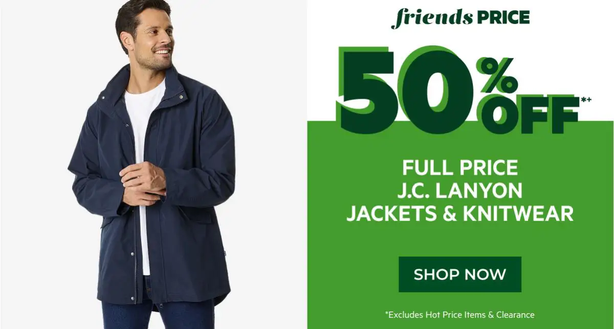 50% Off JC Lanyon Jackets & Knitwear