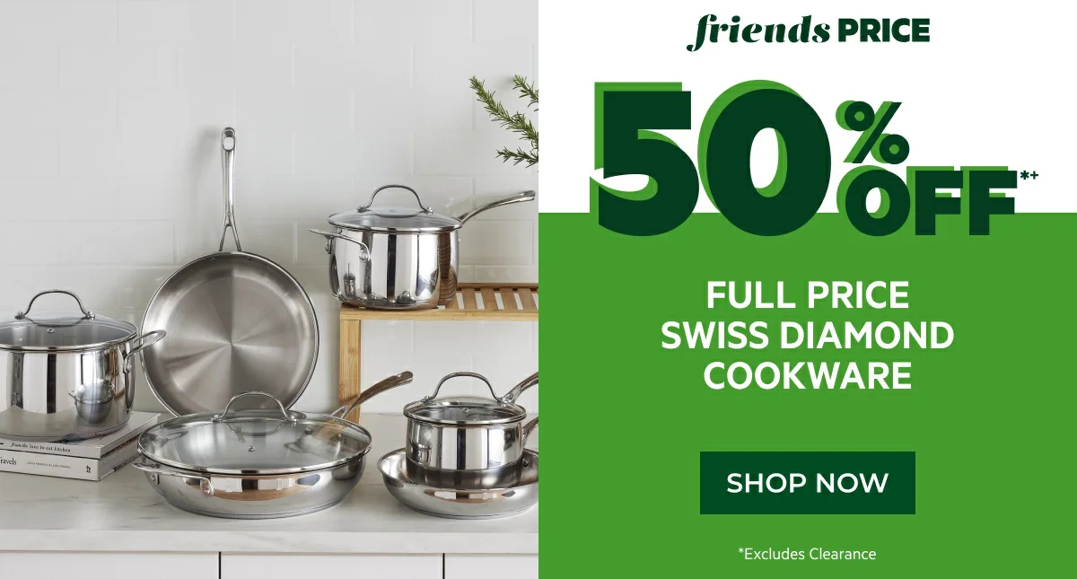 50% Off Swiss Diamond Cookware