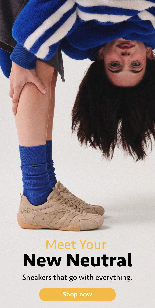 Image of woman wearing Gola Cova. Meet your new neutral. Sneakers that go with everything.