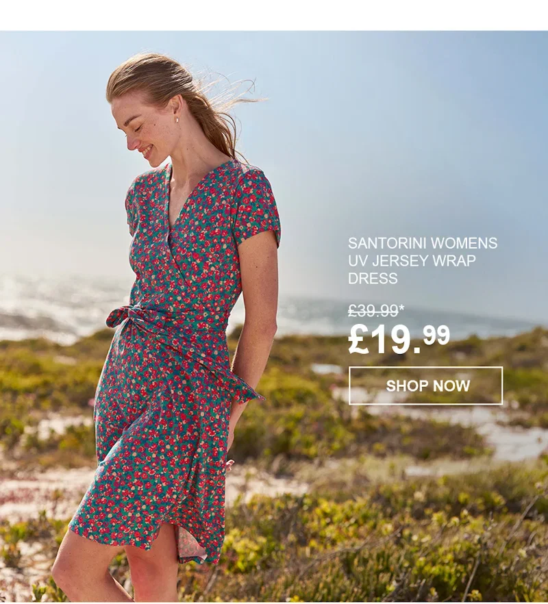 Santorini Womens UV Jersey Wrap Dress