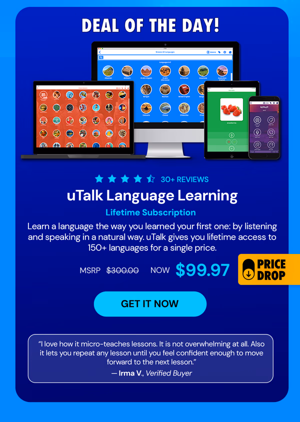 uTalk Language Learning: Lifetime Subscription (150+ Languages)