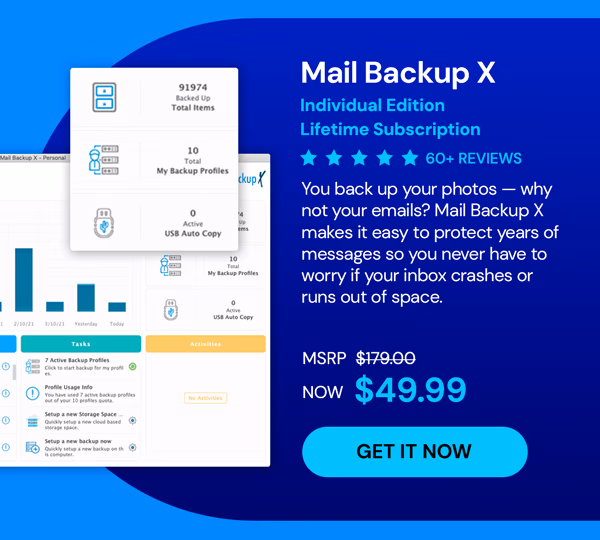 Mail Backup X Individual Edition: Lifetime Subscription