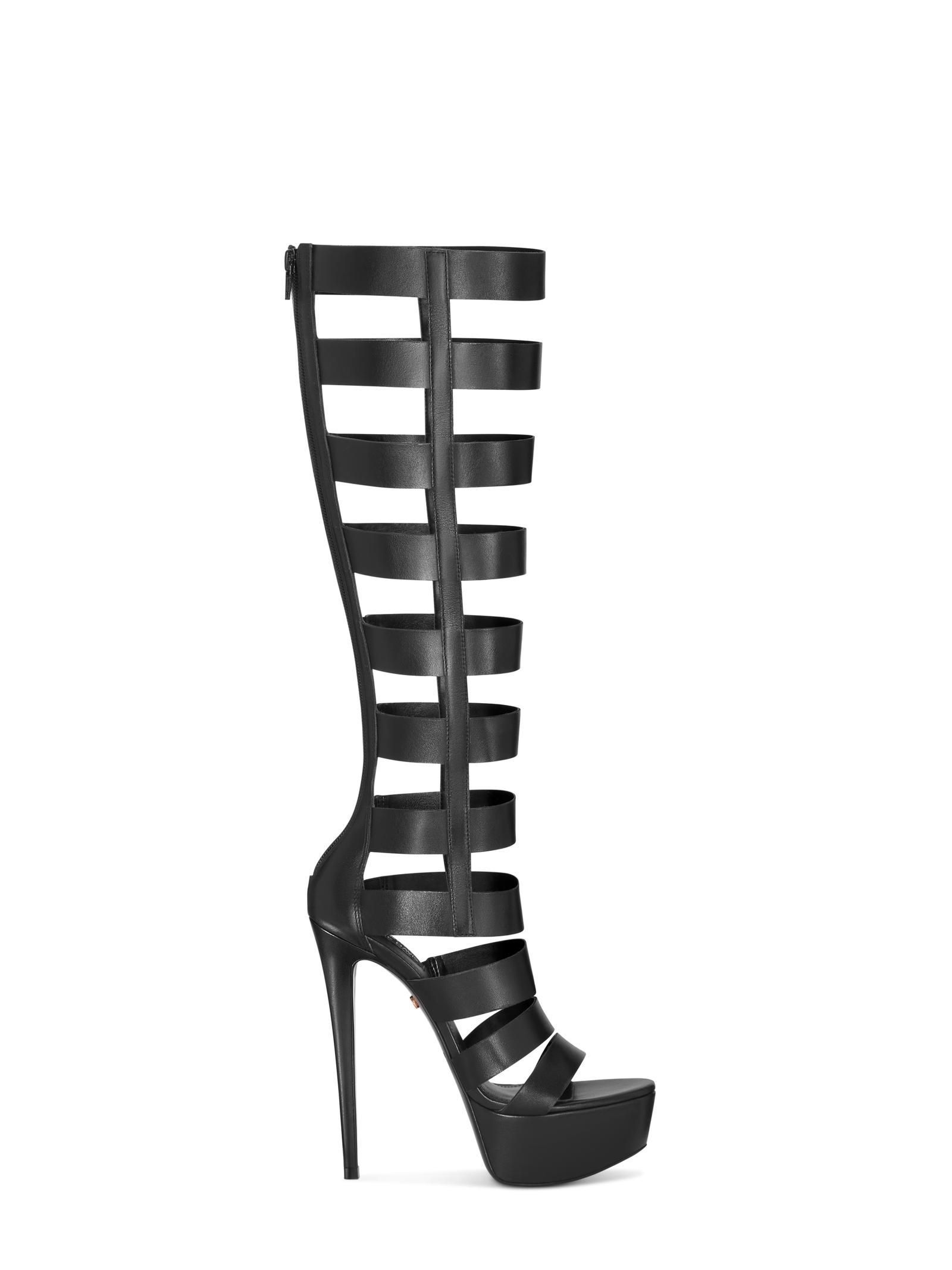 COURTNEY in black - strappy gladiator sandal boot