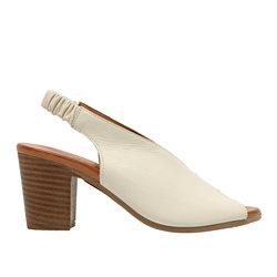 Buttercup Off White Leather Slingback Sandal