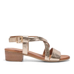 Tianey Gold Leather Strappy Sandals