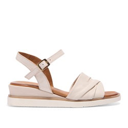 Myriad Off-White Leather Wedge Sandals