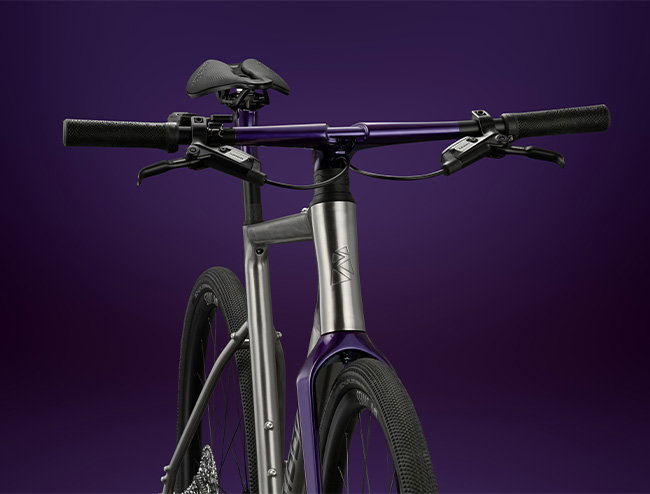 Purple CustomColour on titanium bike