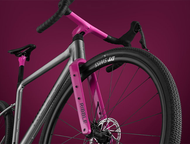 Pink CustomColour on titanium bike