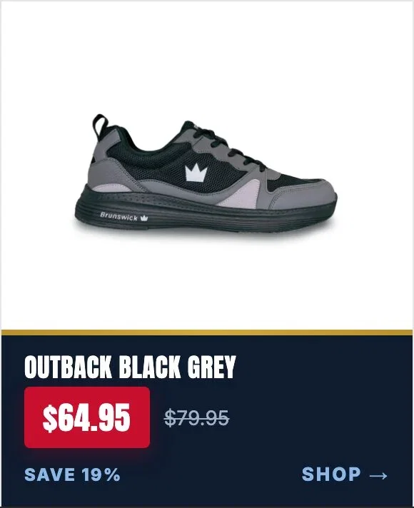 Brunswick Men's Outback Black Grey Bowling Shoes