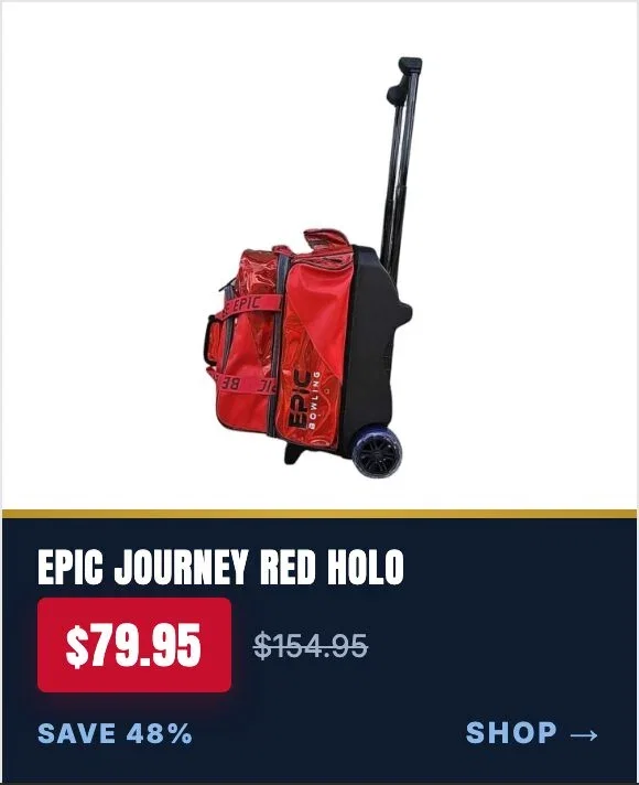 Epic Journey Red Holo 2 Ball Double Roller Bowling Bag