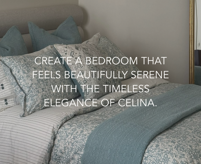 Create a bedroom that feels beautifully serene with the timeless elegance of Celina