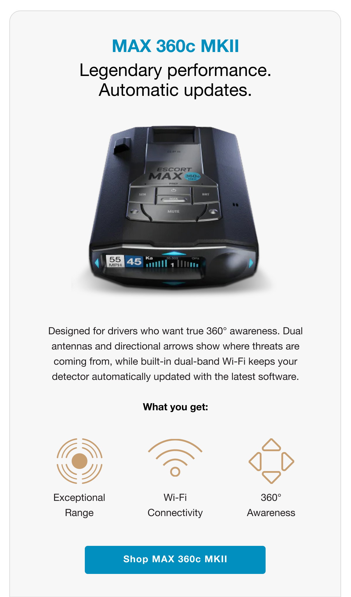 MAX 360c MKII - Total awareness, fully connected.