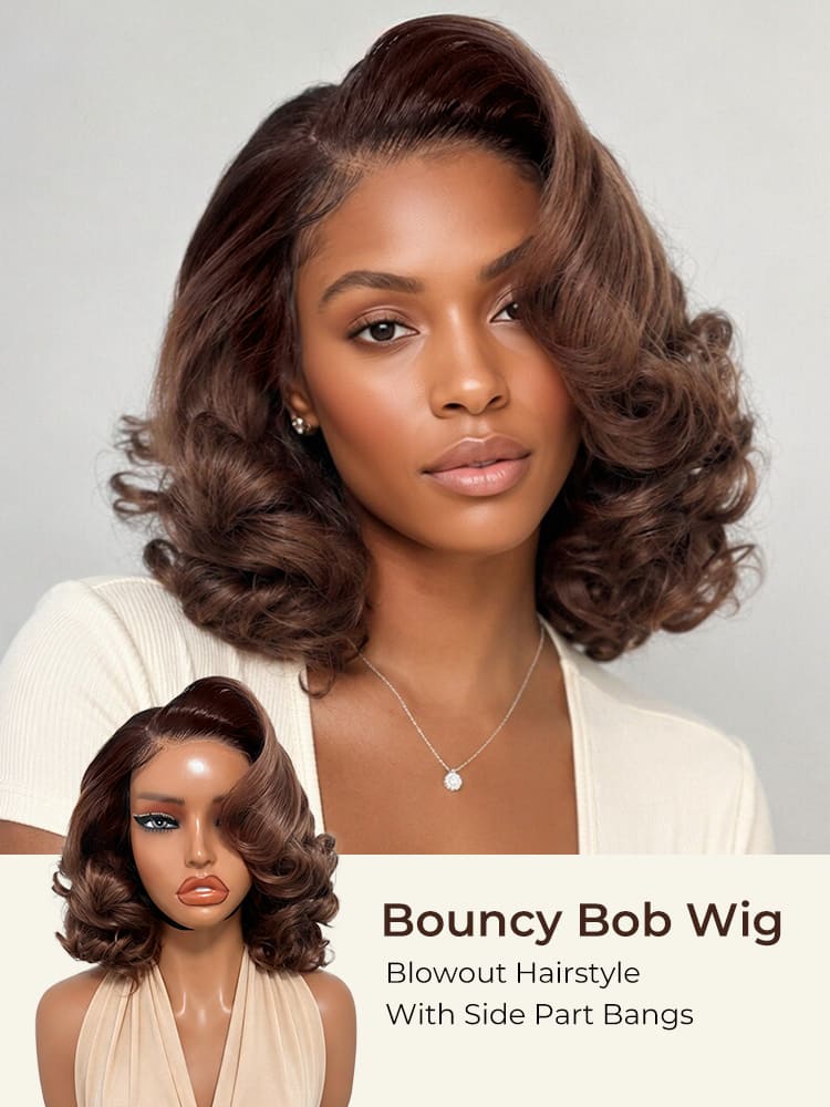 Blowout Style Body Wave 13x4 Glueless Lace Front Wig Short Wigs