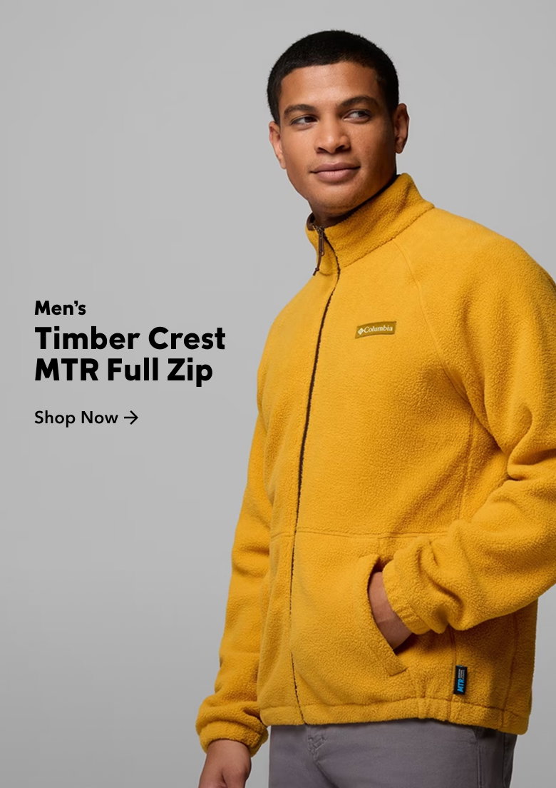 Men's yellow Timber Crest MTR Full zip. Shop Now