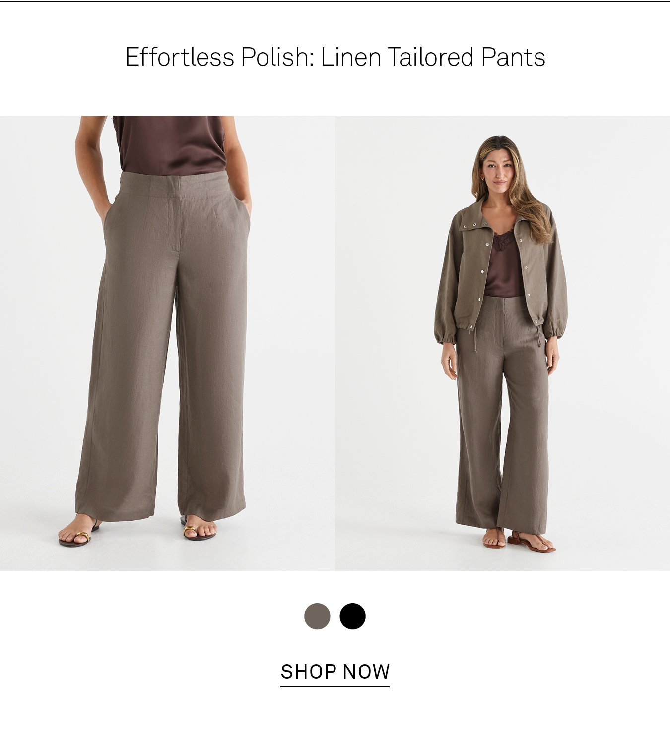 Linen Tailored Wide Leg Pant