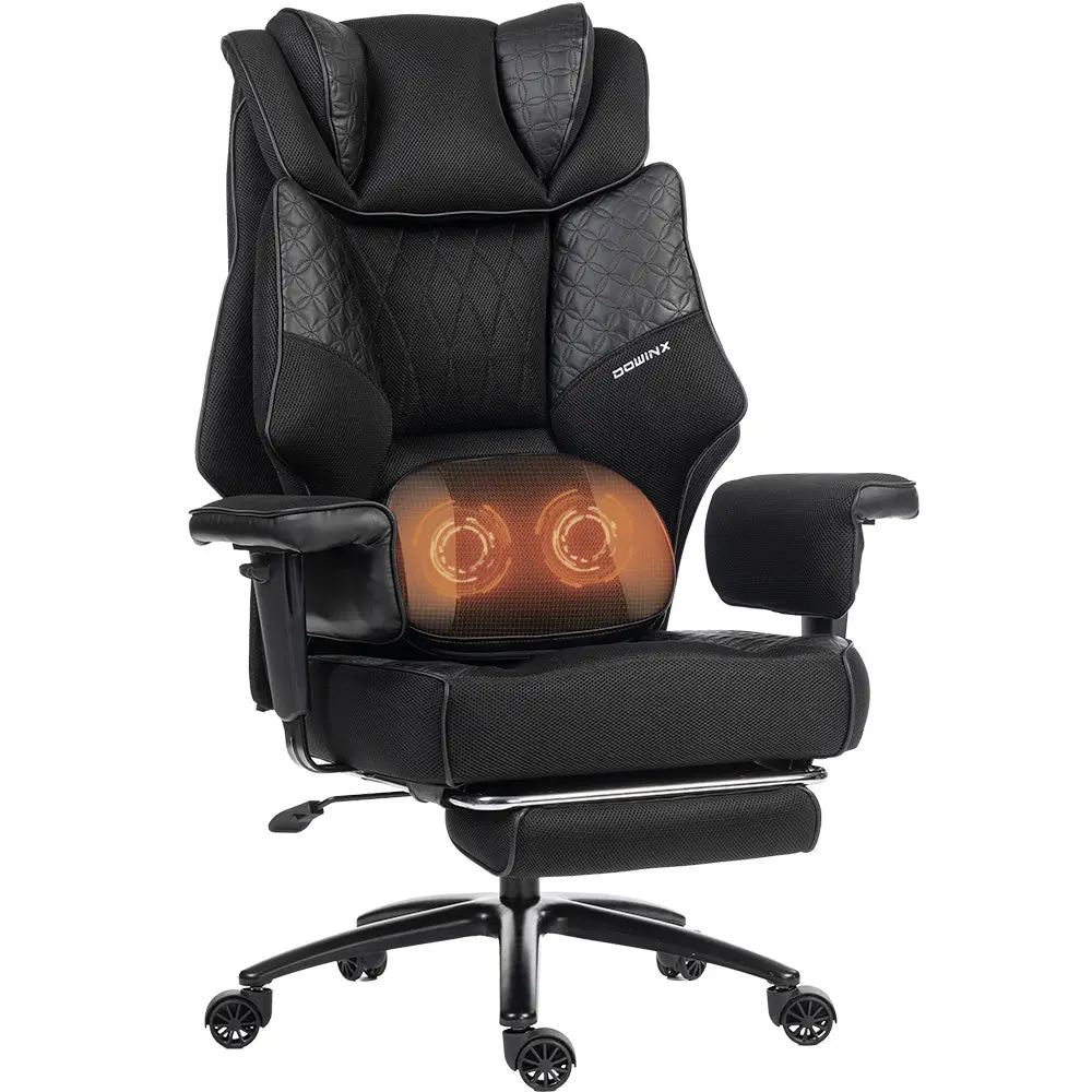 Office Chair QL-66B3 -Black– Big & Tall Massage Boss Chair for Work & Relax | Dowinx