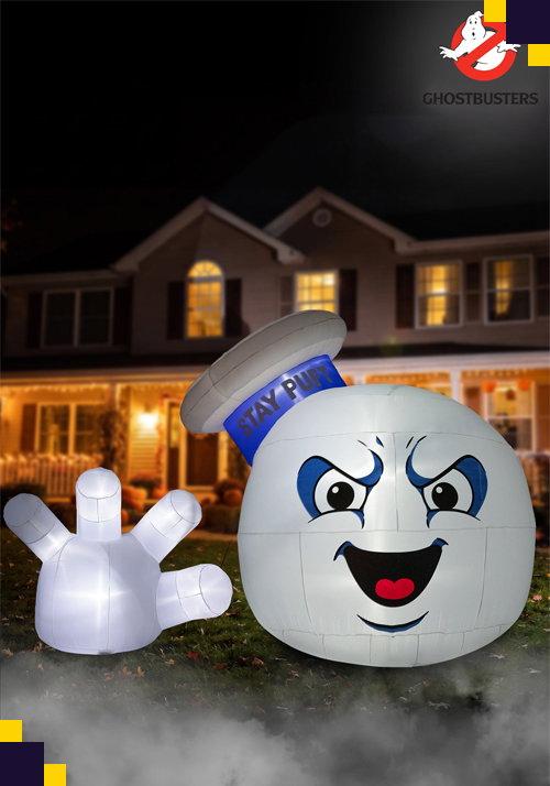12FT Ghostbusters Inflatable Ground Breaker Stay Puft Head and Hand Decoration