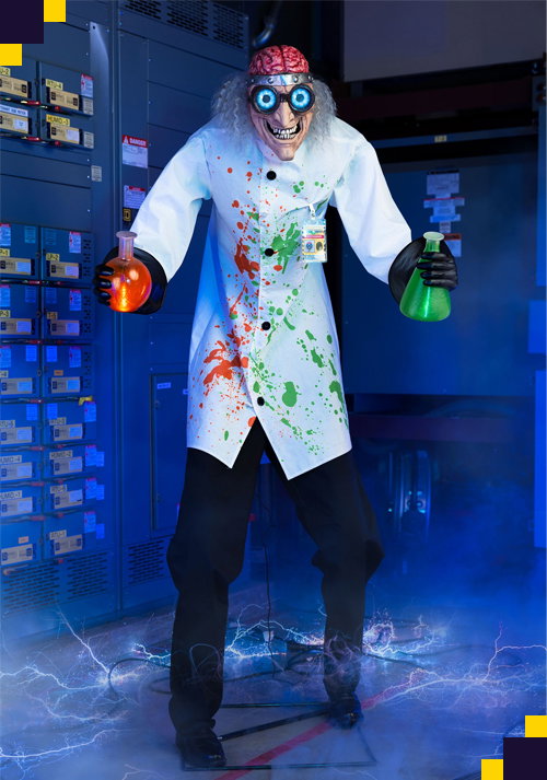 6FT Dr. Archibald Tinkerdoom the Mad Scientist Animatronic Decoration