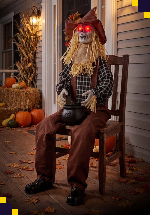 4.5FT Jumpy Juniper the Startling Scarecrow Animatronic Decoration - Scream Saver