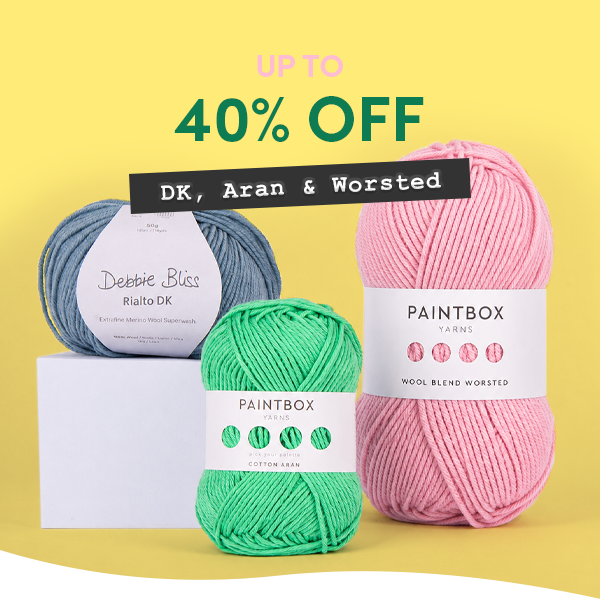 Up to 40% off Aran, DK & Worsted